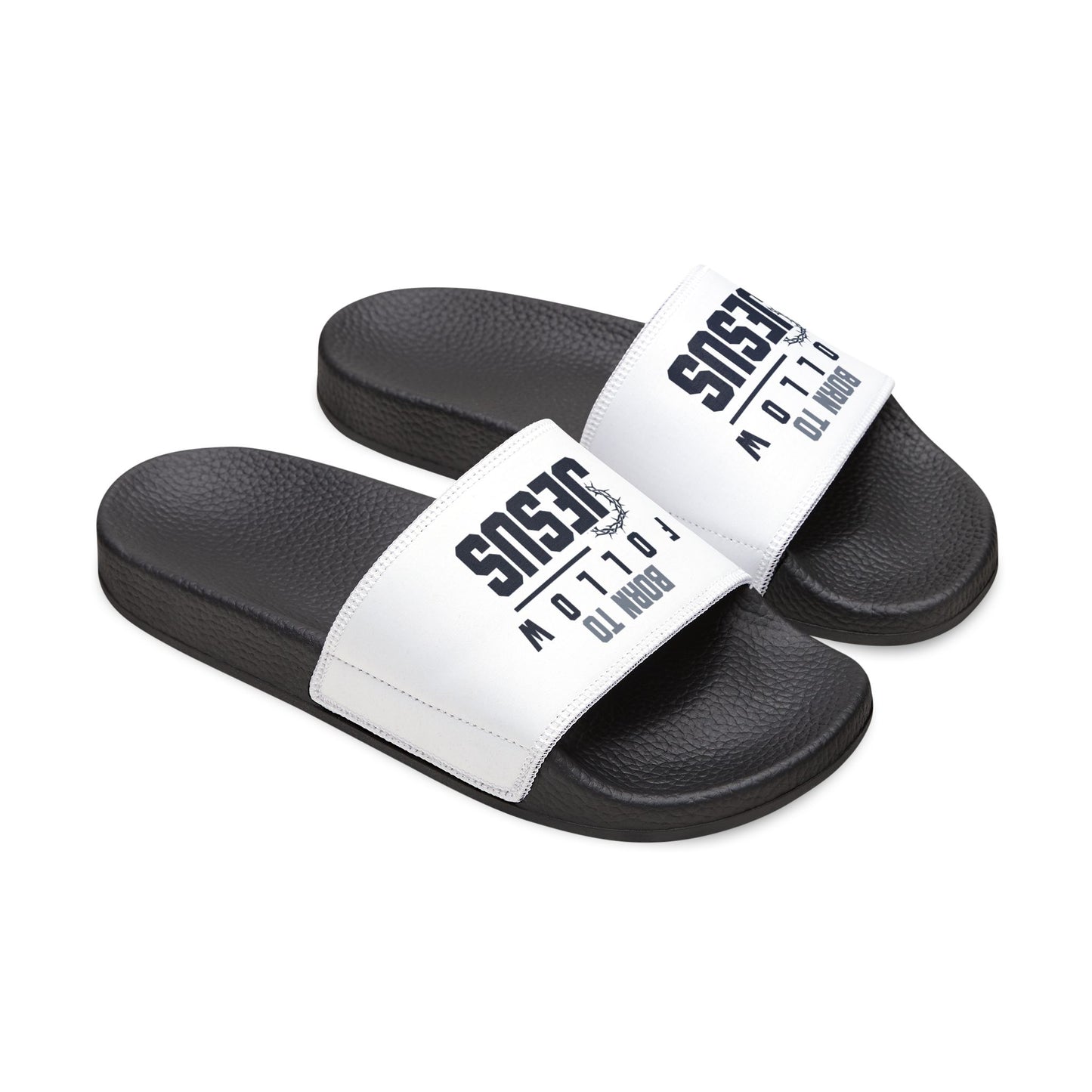 Men's Removable - Strap Sandals with 'Born to Follow Him' Design, Casual Footwear, Summer Sandals, Christian Gifts, Relaxed Style, Beachwear - ClaimedbyGodDesigns