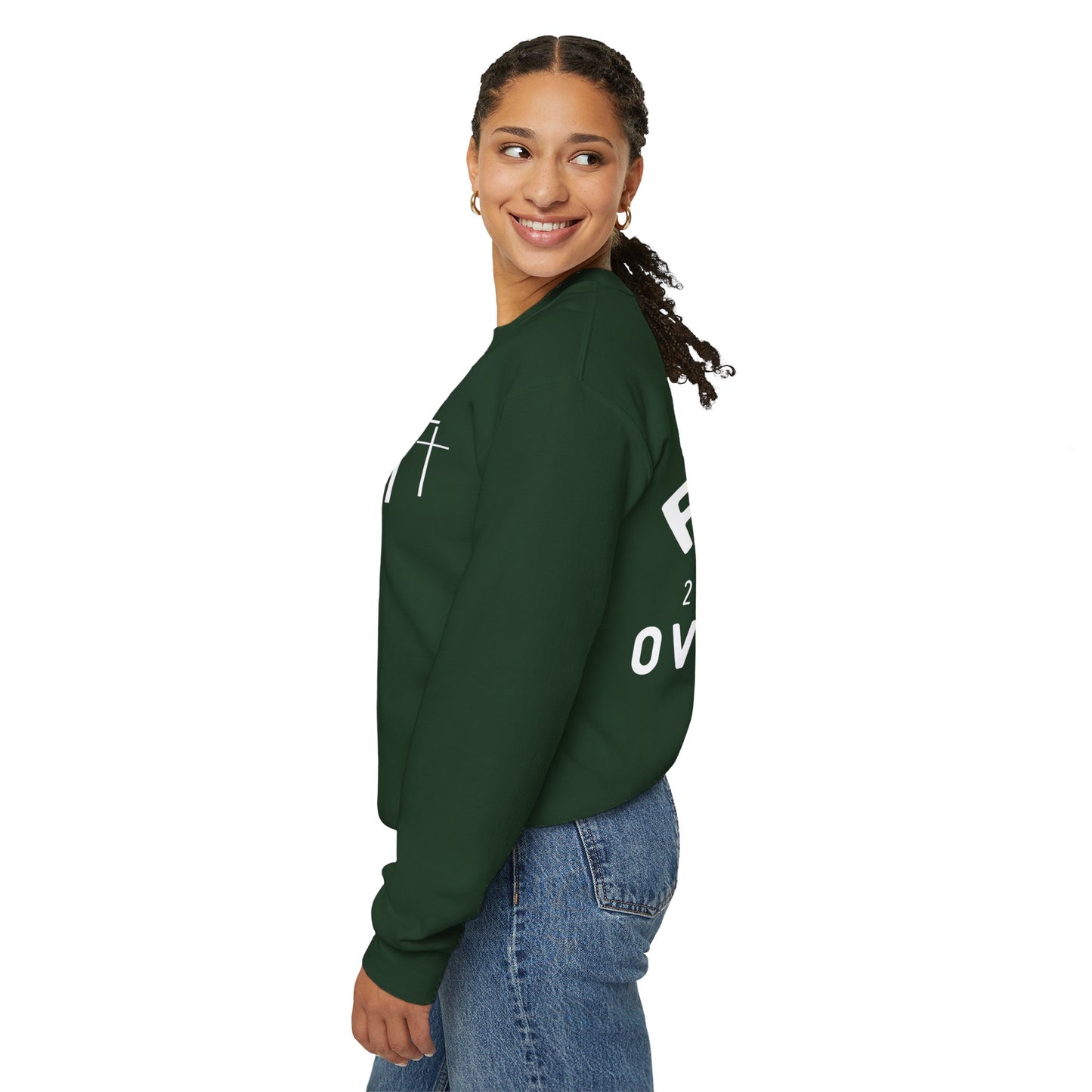 Faith Over Fear 3 Crosses  Unisex Heavy Blend™ Crewneck Christian Sweatshirt