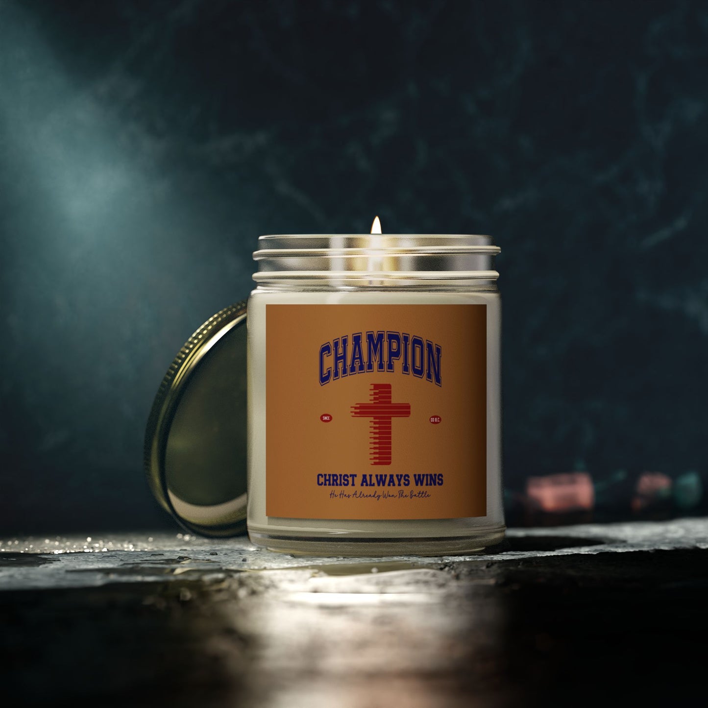 Champion Christ Always Wins Christian Scented Candle (4oz, 9oz)