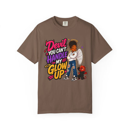 Devil You Can't Handle My Glow Up T-Shirt — Angel Girl Graphic Tee - ClaimedbyGodDesigns