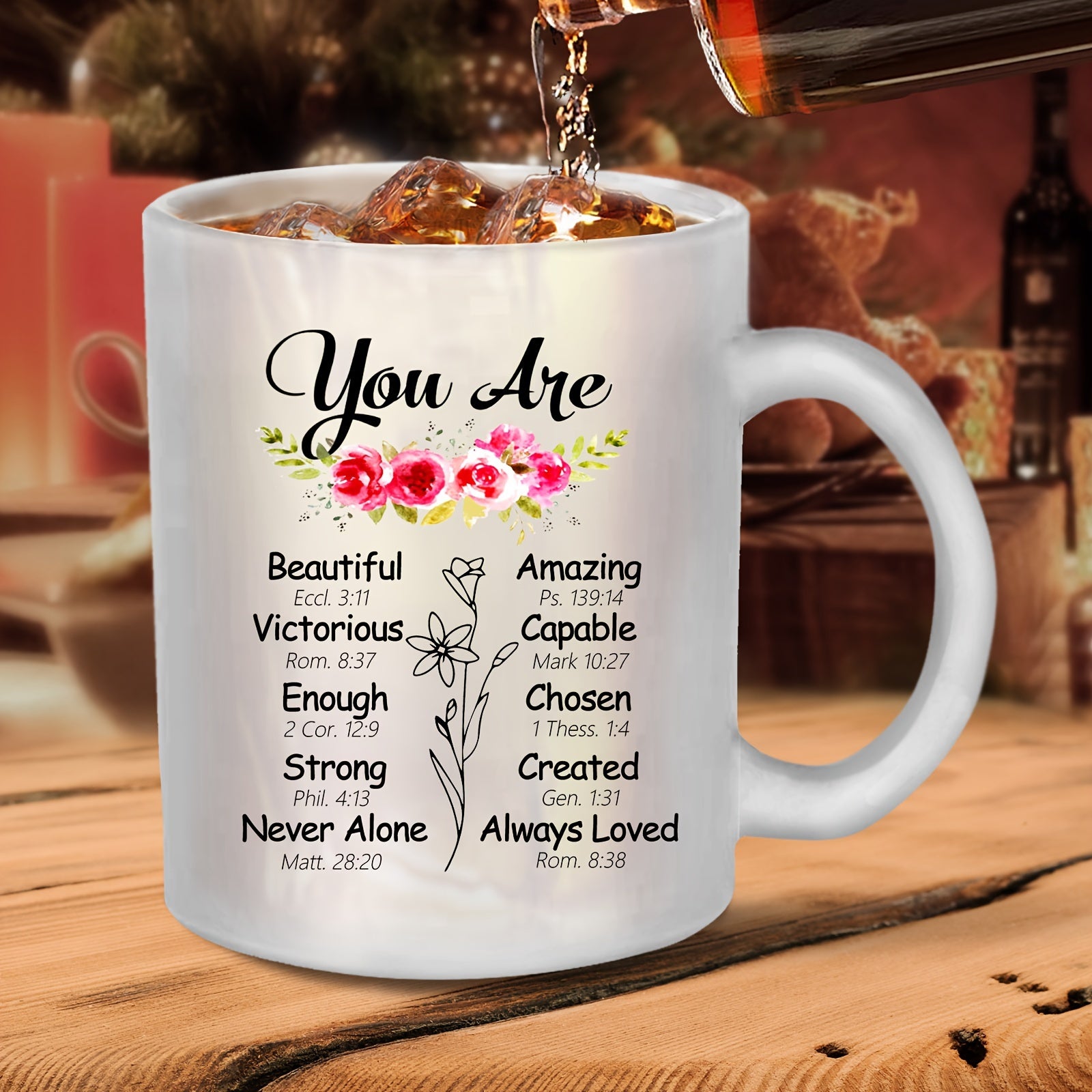 You Are (bible verse) Christian Frosted White Ceramic Mug, 11oz claimedbygoddesigns