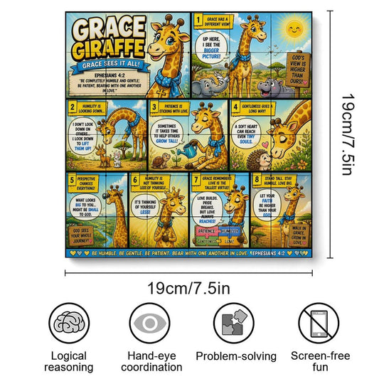 Grace Giraffe – Building Block Puzzle Ornament - ClaimedbyGodDesigns