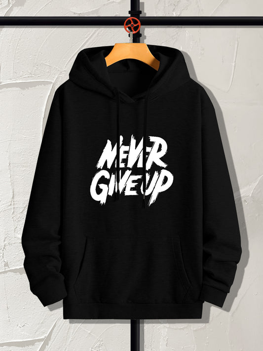 Never Give Up Men's Christian Pullover Hooded Sweatshirt claimedbygoddesigns