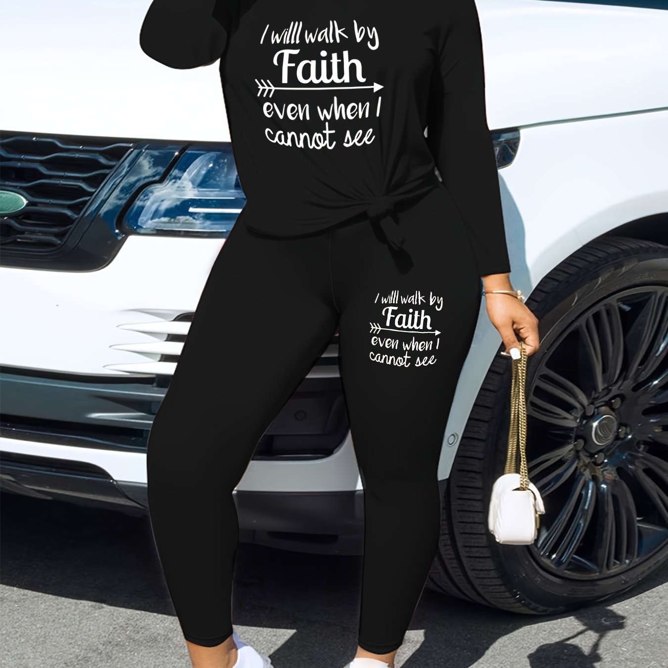 I Will Walk By Faith Even When I Cannot See It Women's Christian Casual Outfit claimedbygoddesigns