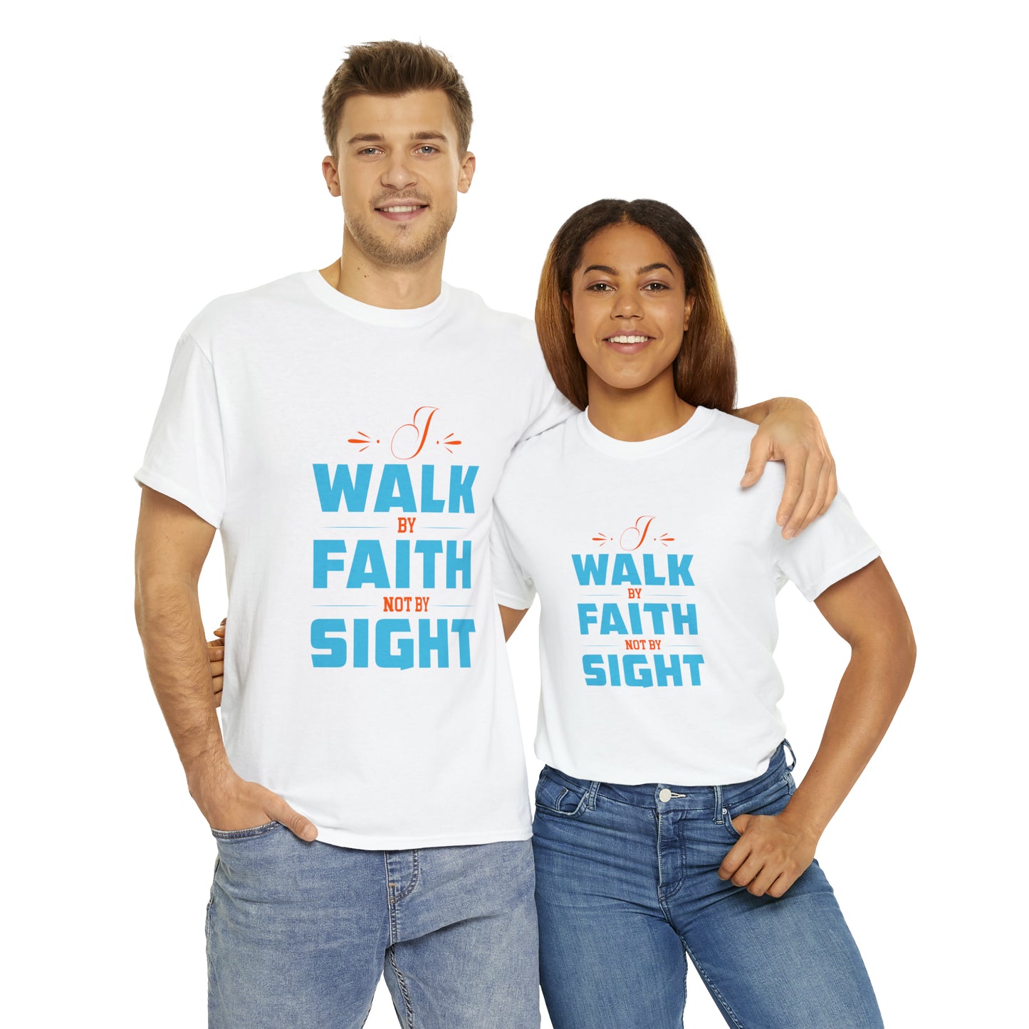 I Walk By Faith & Not By Sight Unisex Heavy Cotton Tee