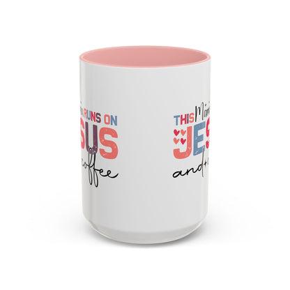 Christian Ceramic Mug - This Mama Runs On Him & Coffee Christian Accent Coffee Mug (11, 15oz)