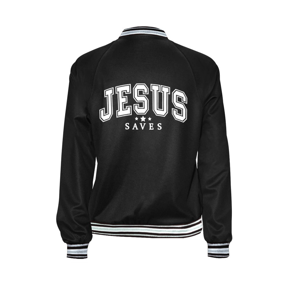 He Saves Christian Bomber Jacket for Women