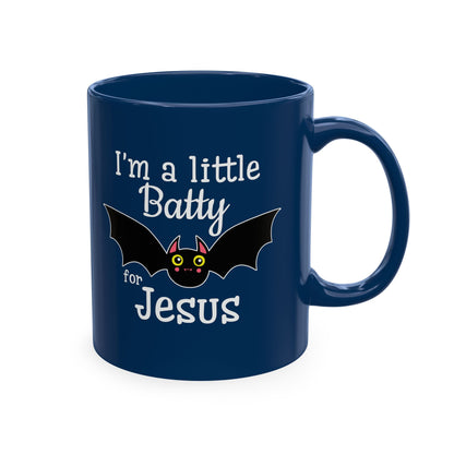 I'm a Little Batty for Jesus Mug – Christian Halloween Ceramic Coffee Cup