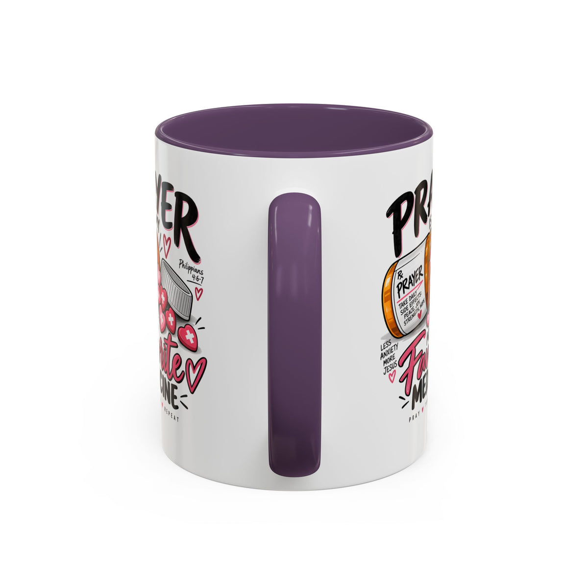 Prayer Is My Favorite Medicine Accent Coffee Mug – Inspirational Religious Gift