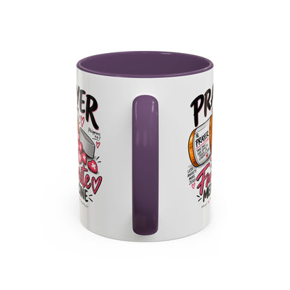 Prayer Is My Favorite Medicine Accent Coffee Mug – Inspirational Religious Gift