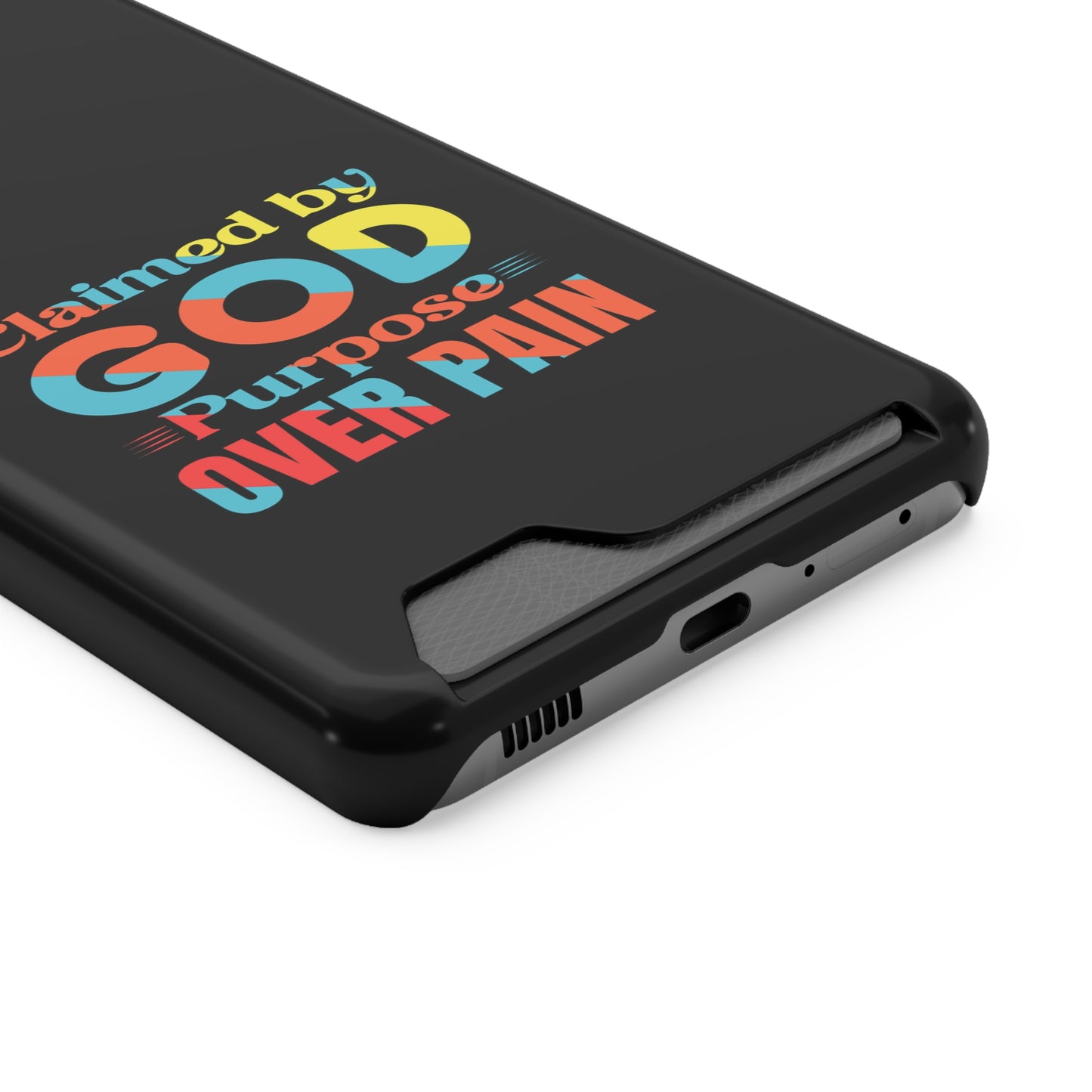 Claimed By God Purpose Over Pain Christian Phone Case With Card Holder Printify