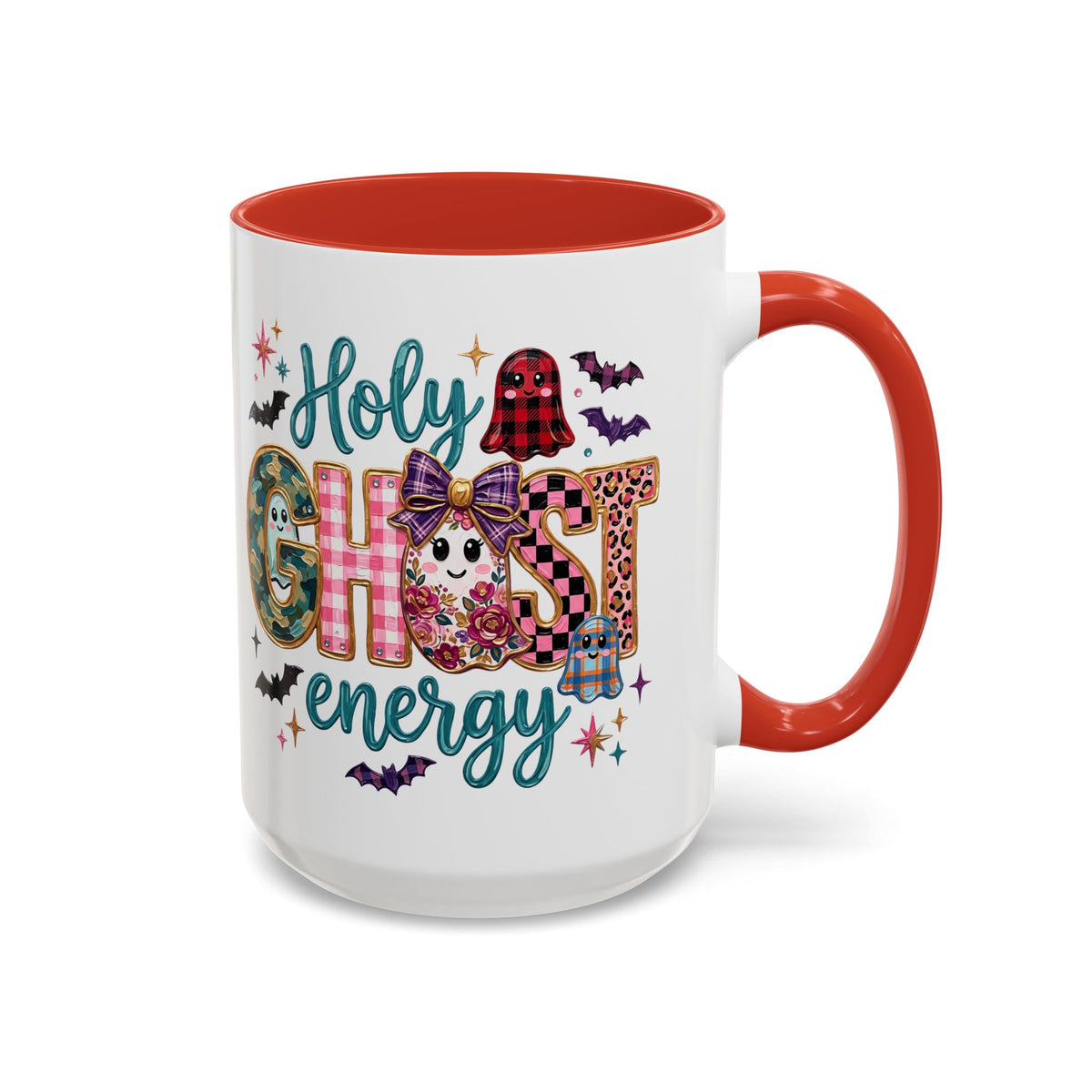 Accent Christian Coffee Mug — "Holy Ghost Energy" Halloween Cute Spooky Ceramic Mug (11/15oz)