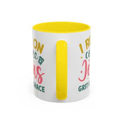 Inspirational Coffee Accent Mug - "I Run on Coffee & " - Perfect Gift for Faith & Coffee Lovers