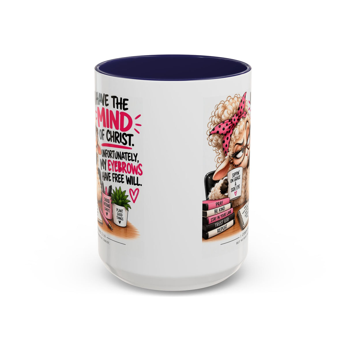 Christian Coffee Mug – "I Have the Mind of Christ" Funny Sheep Design (11/15 oz)