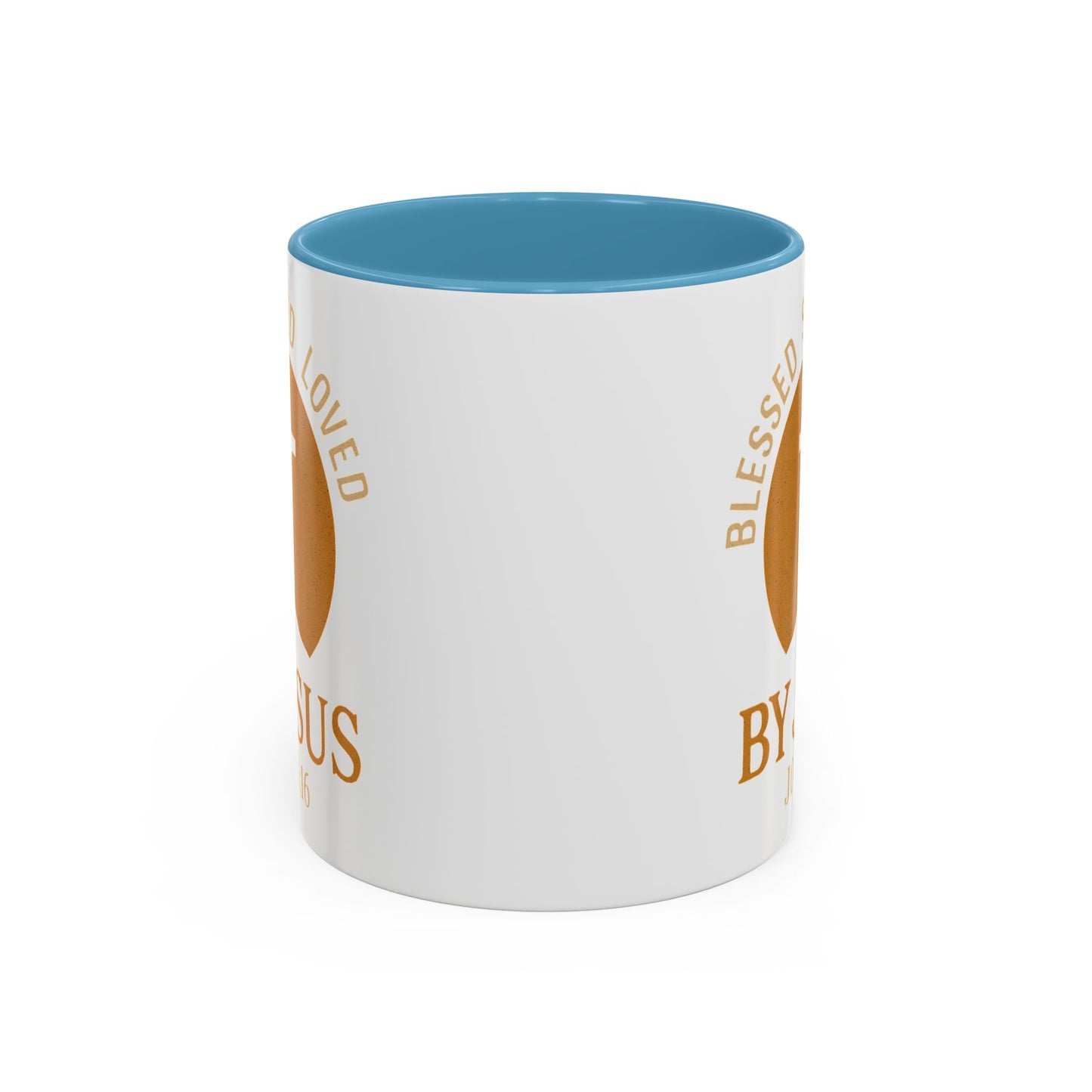 Inspirational Accent Coffee Mug - Blessed, Saved, Loved by Him | John 3:16