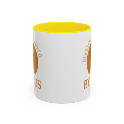 Inspirational Accent Coffee Mug - Blessed, Saved, Loved by Him | John 3:16