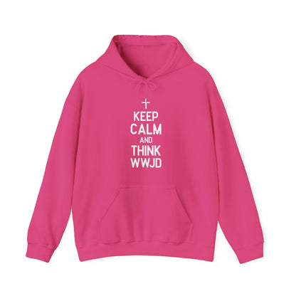 Keep Calm And Think What Would He Do (wwjd)Unisex Christian Hooded Pullover Sweatshirt