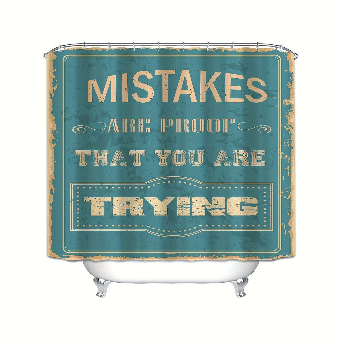 1pc Mistakes Are Proof That You Are Trying Christian Shower Curtain claimedbygoddesigns