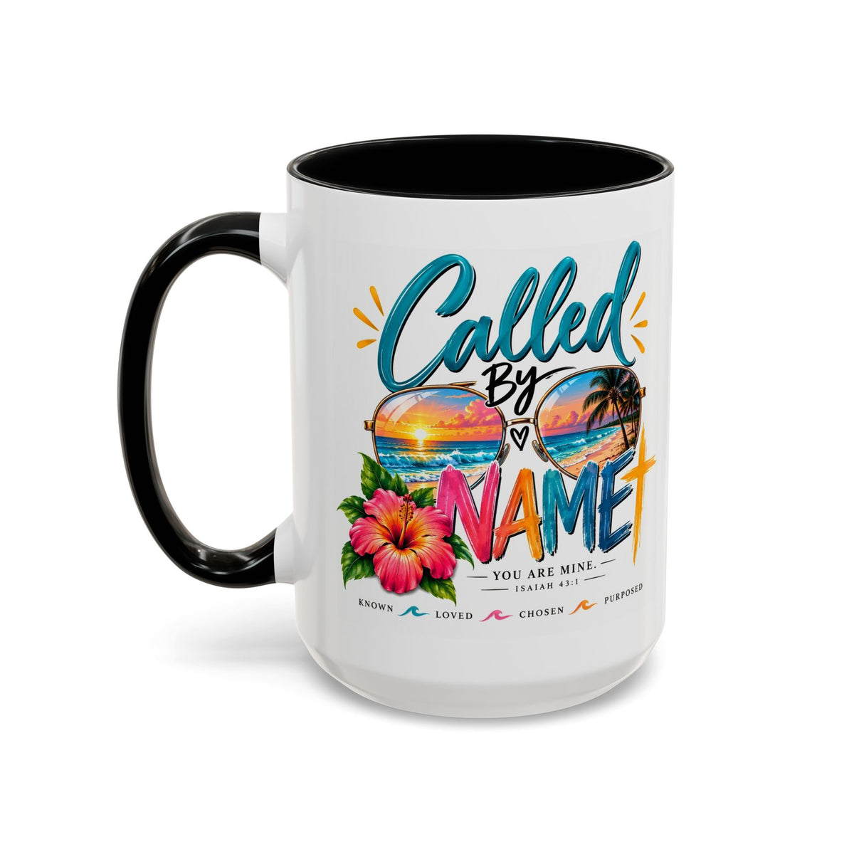 Called By Name Coffee Mug — Christian Inspirational Beach Design (11/15 oz)