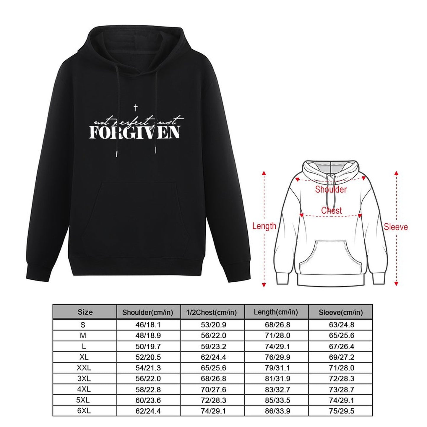 Not Perfect Just Forgiven Men's Christian Pullover Hooded Sweatshirt