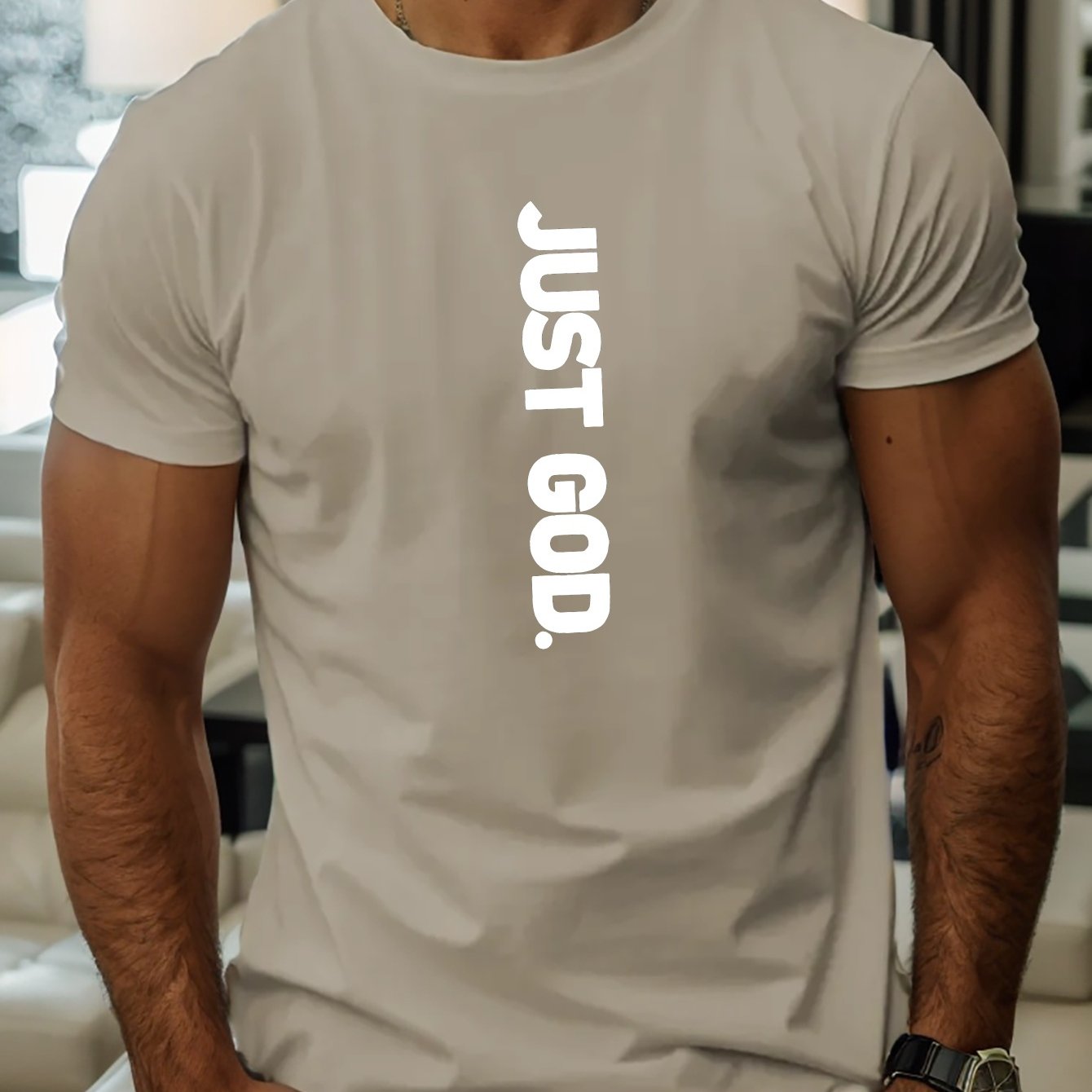 JUST GOD Men's Christian T-Shirt claimedbygoddesigns