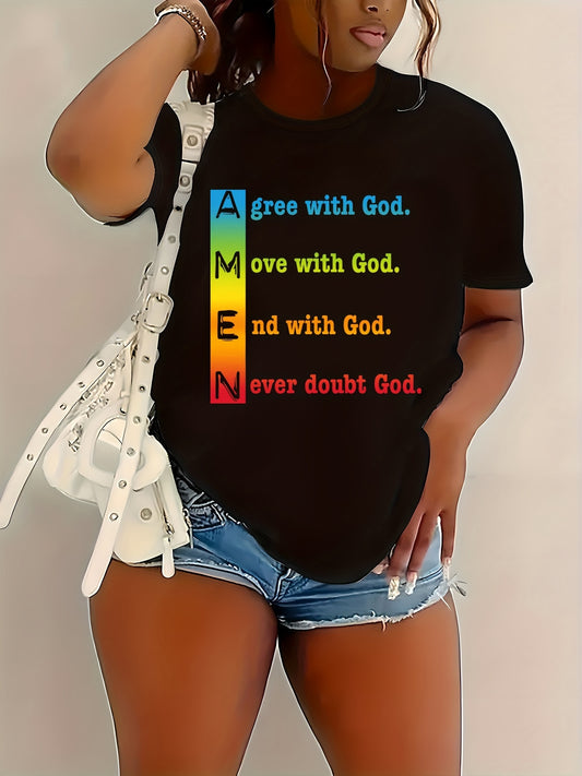 AMEN: Agree Move End Never Doubt God Women's Christian T-shirt claimedbygoddesigns