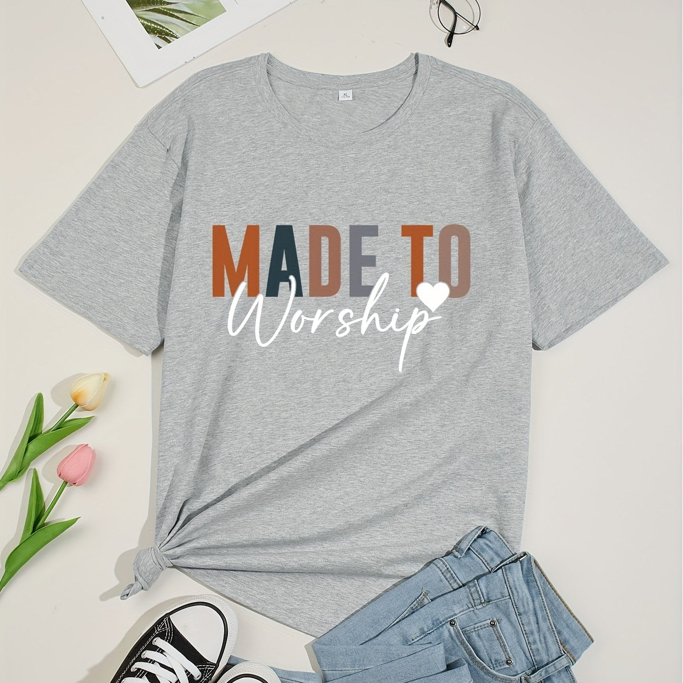 Made To  Worship Plus Size Women's Christian T-shirt claimedbygoddesigns