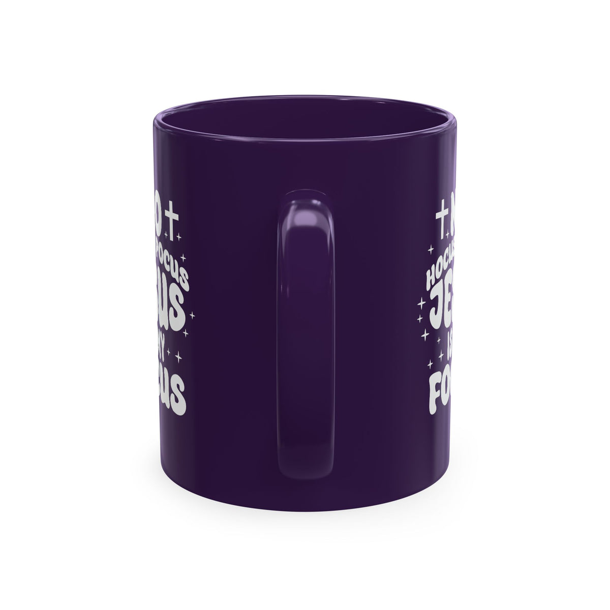 Halloween Mug - "No Hocus Pocus, Jesus Is My Focus" Christian Ceramic Coffee Cup