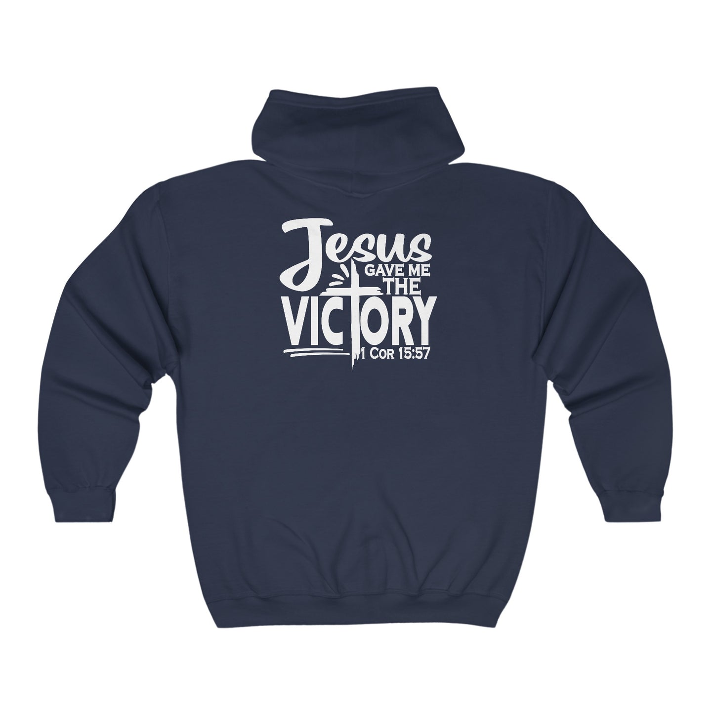 Jesus Gave Me The Victory Unisex Heavy Blend Full Zip Hooded Sweatshirt