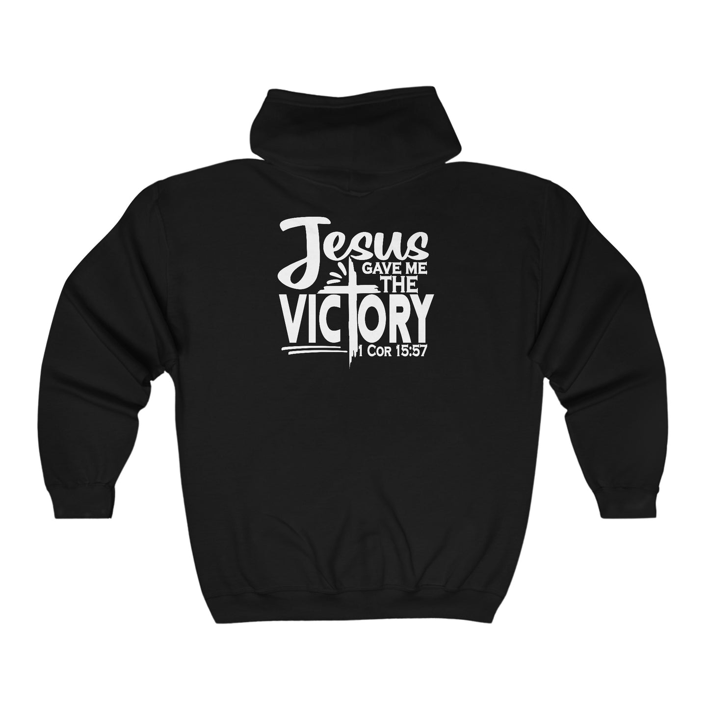 Jesus Gave Me The Victory Unisex Heavy Blend Full Zip Hooded Sweatshirt