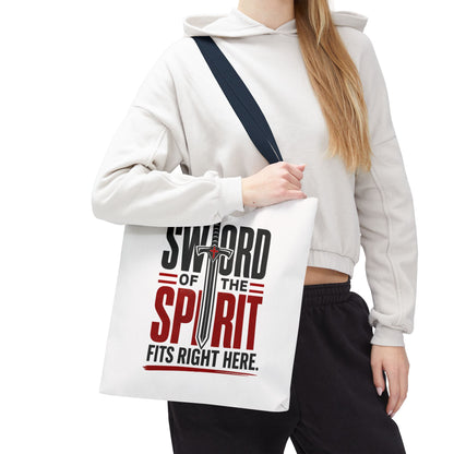 Sword of the Spirit Tote Bag — Christian Faith Inspirational Canvas Tote - ClaimedbyGodDesigns