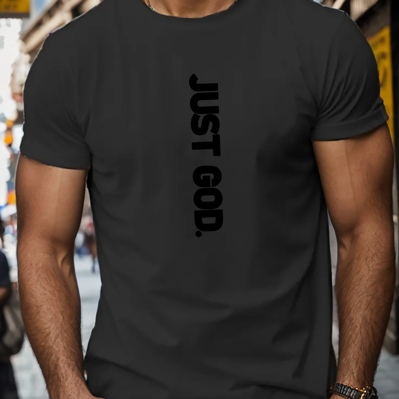 JUST GOD Men's Christian T-Shirt claimedbygoddesigns