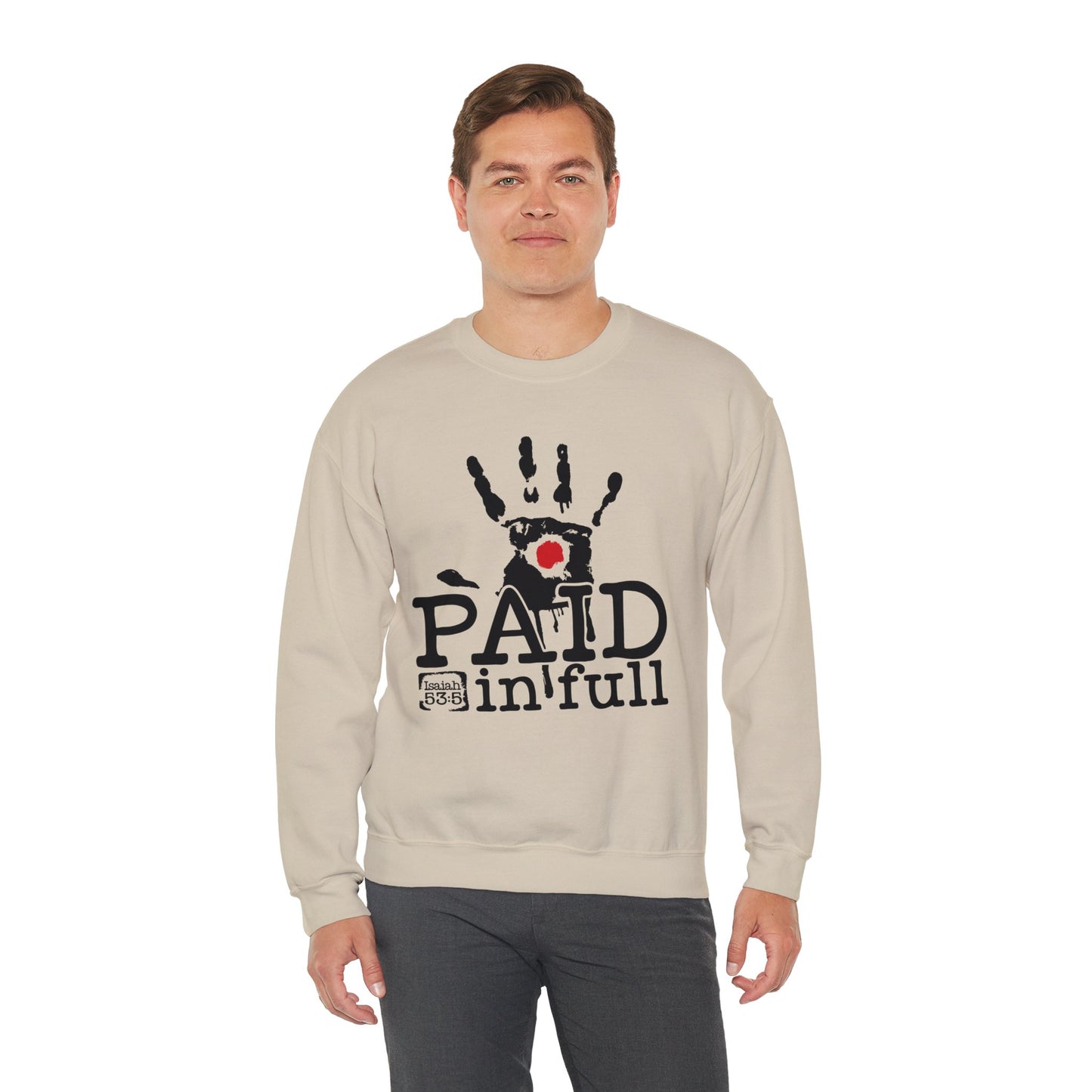 Paid In Full Jesus Paid It All Unisex Heavy Blend™ Crewneck Christian Sweatshirt