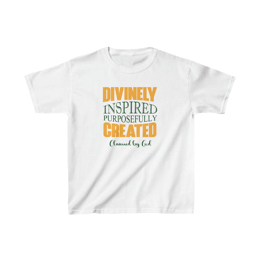 Divinely  Inspired Purposefully Created Youth Christian T-Shirt Printify