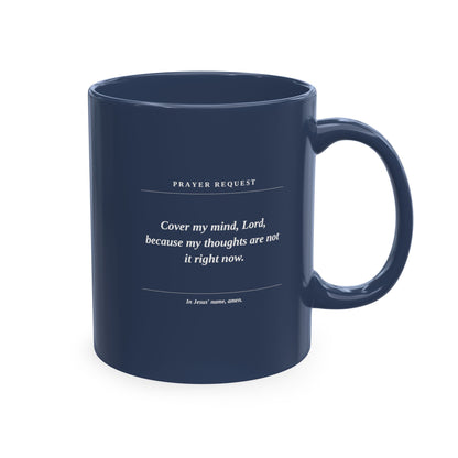 Prayer & Protection Scripture Ceramic Mug — 'Prayer Request' Inspirational Coffee Cup