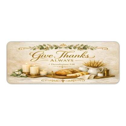 Give Thanks Always Christian Kitchen Mat