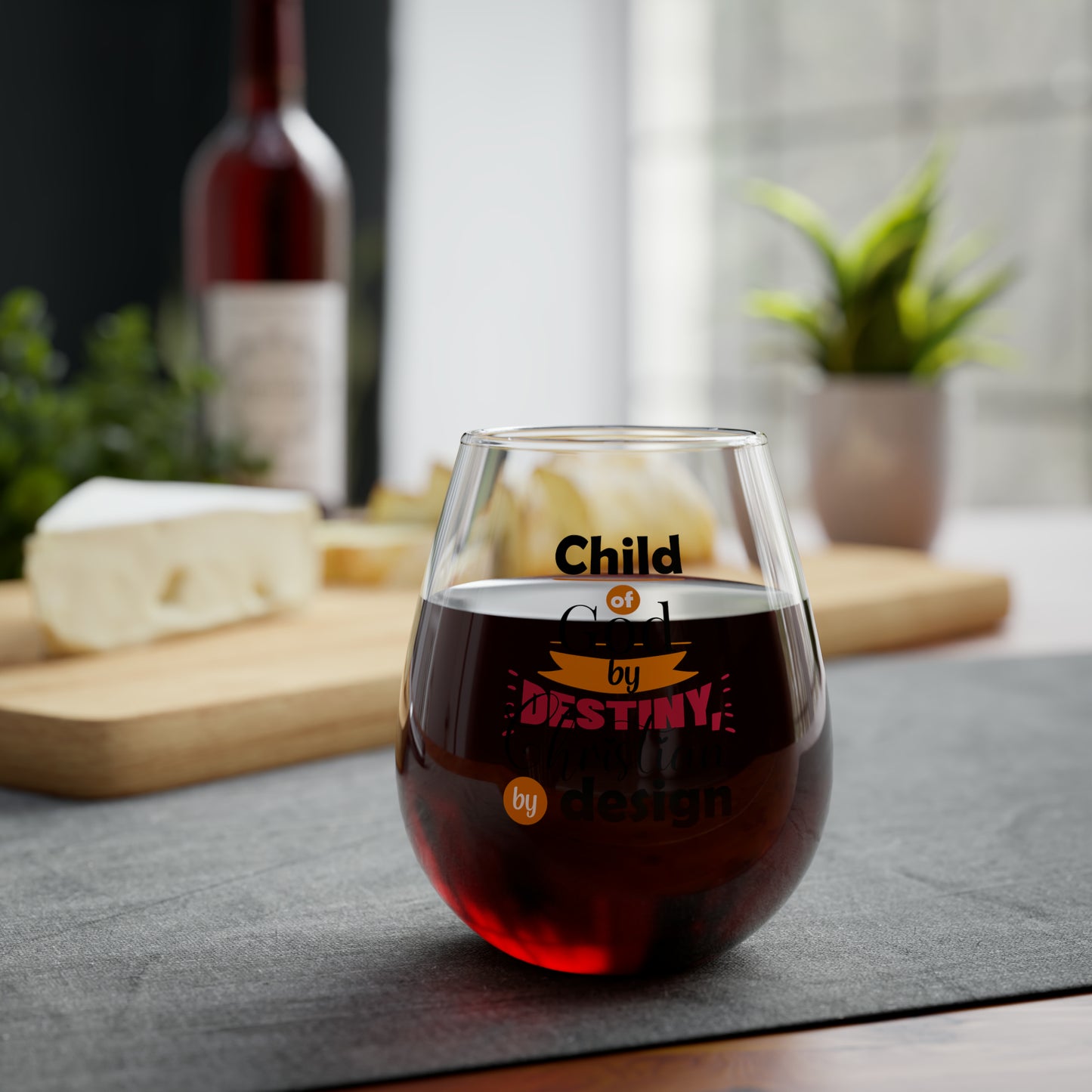 Child Of God By Destiny Christian By Design Stemless Wine Glass, 11.75oz