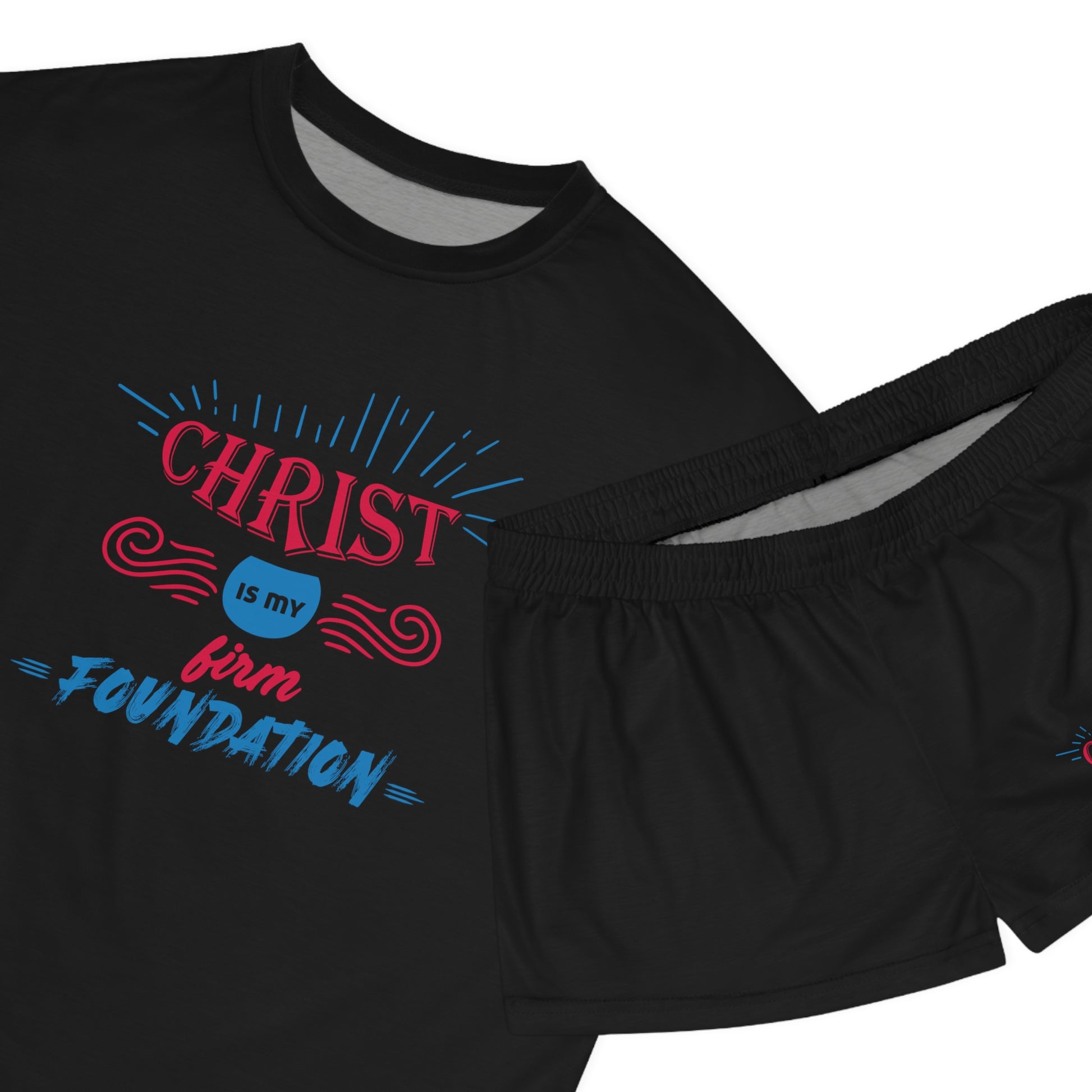 Christ Is My Firm Foundation Women's Christian Short Pajama Set Printify