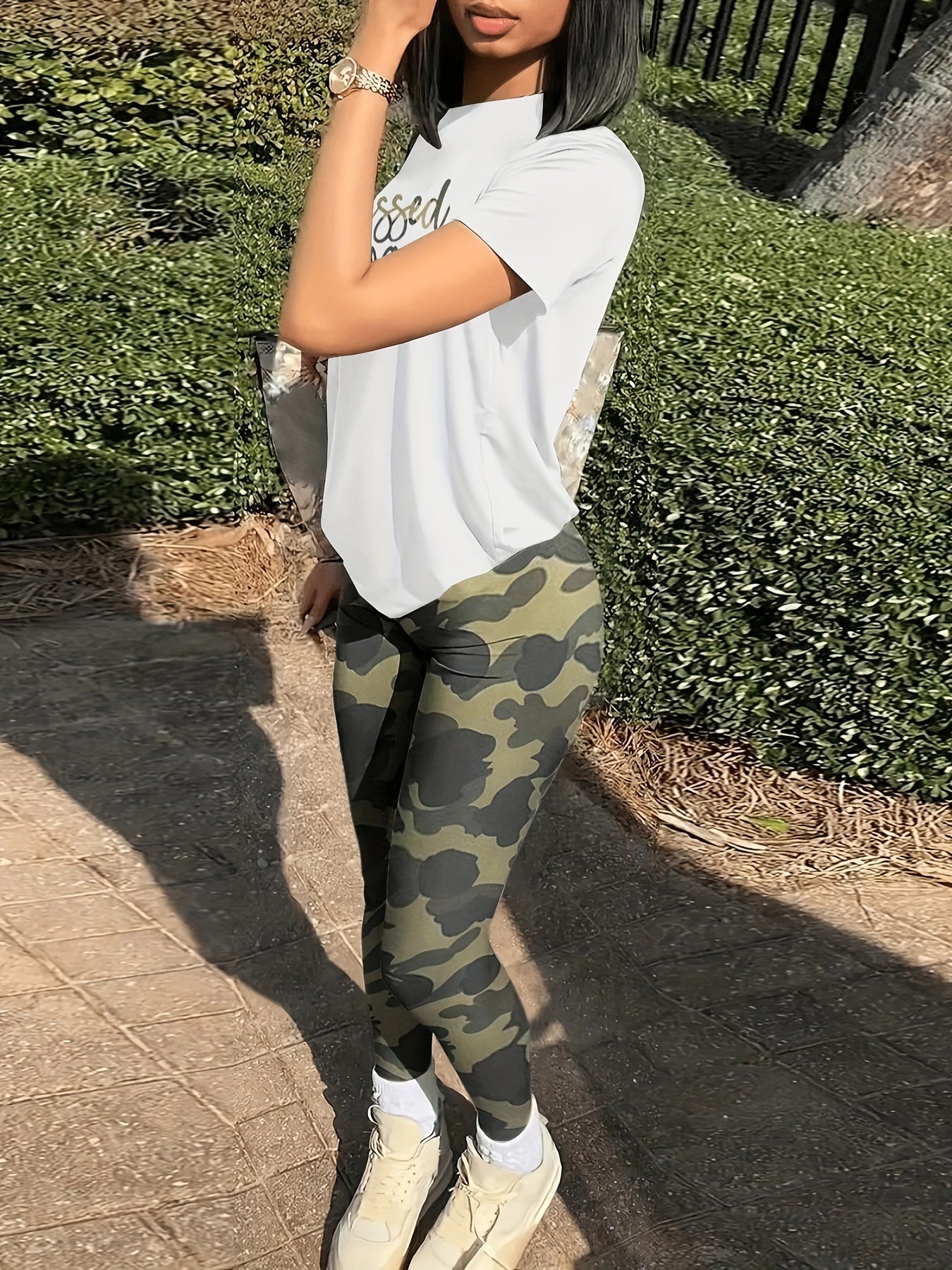 Blessed (camouflage) Women's Christian Casual Outfit claimedbygoddesigns