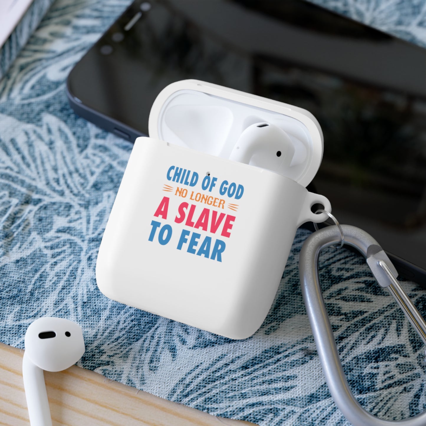 Child Of God No Longer A Slave To Fear Christian Airpod / Airpods Pro Case cover Printify