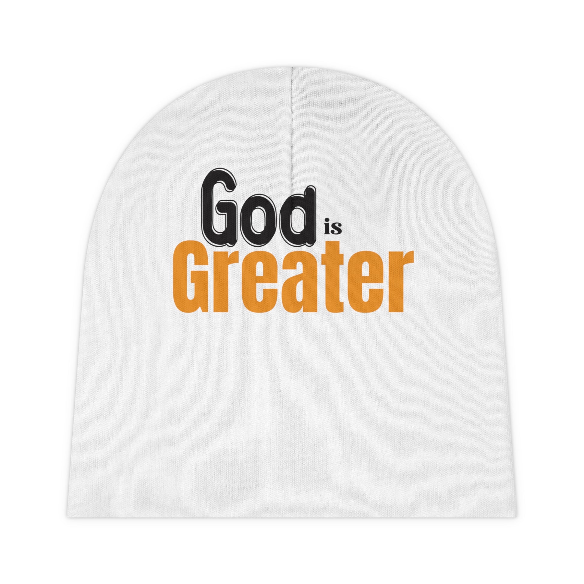 God Is Greater Baby Beanie (AOP) Printify