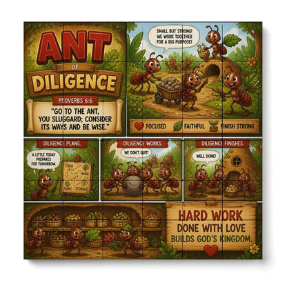 Ant of Patience – Building Block Puzzle Ornament - ClaimedbyGodDesigns