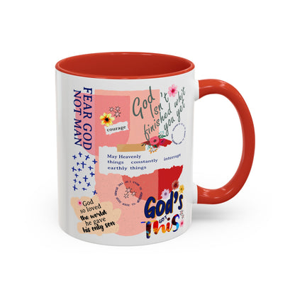 Inspirational Accent Coffee Mug - 11 & 15oz - Fear Him Not Man - Perfect Gift for Friends and Family