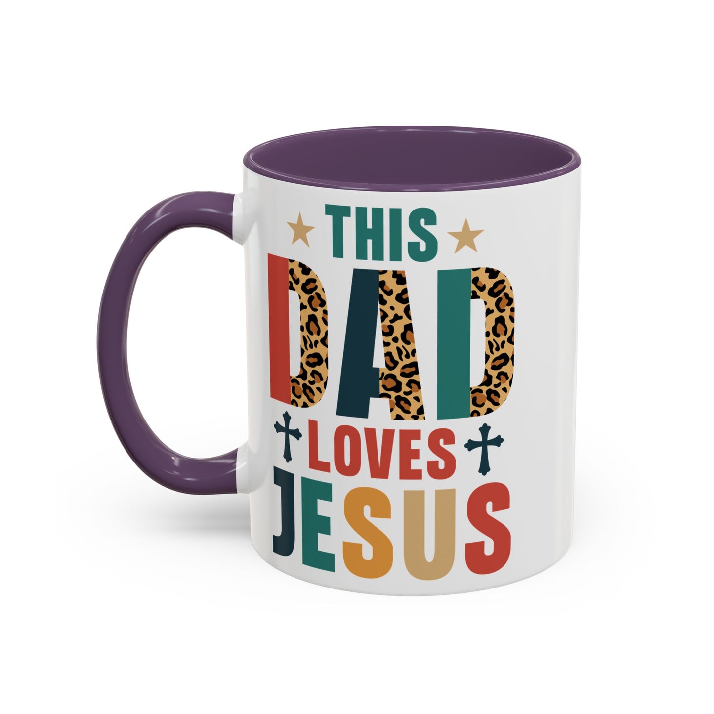 This Dad Loves Him Accent Coffee Mug - Perfect Gift for Father's Day and Christian Dads