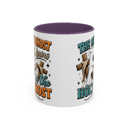 Accent Mug — "The Only Ghost I Know Is the Holy Ghost" Christian Halloween Coffee Cup