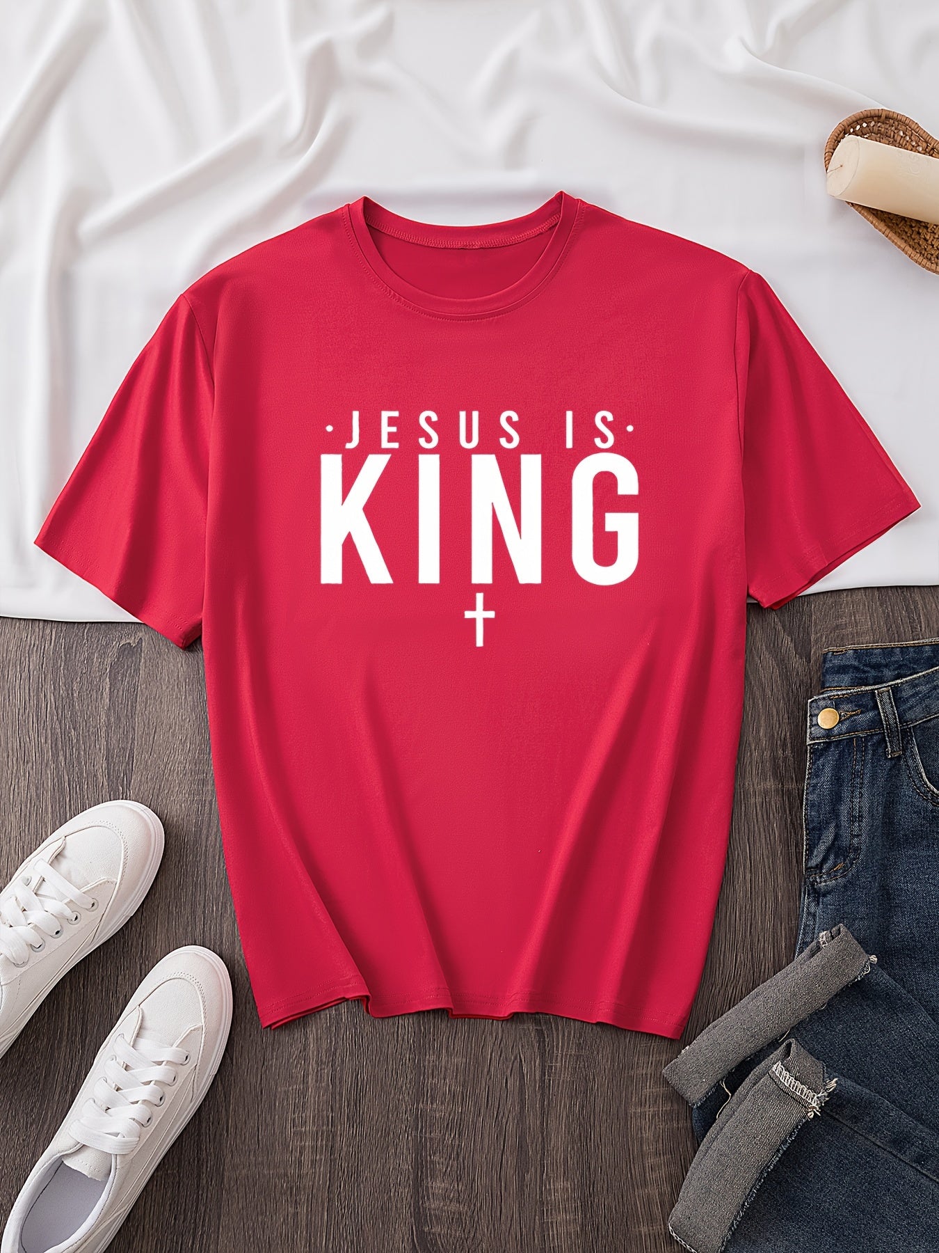 Jesus Is King Plus Size Women's Christian T-shirt claimedbygoddesigns