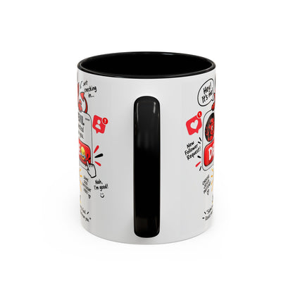 Decline the Devil Coffee Mug — "The Devil Has Requested to Follow You" (James 4:7)