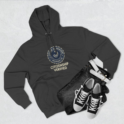 Citizenship Verified Fleece Hoodie, Cozy Sweatshirt for All Ages, Great Gift for Holidays, Casual Wear, Unique Statement Piece - ClaimedbyGodDesigns