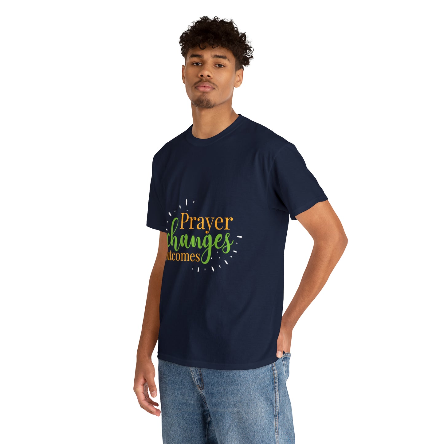 Prayer Changes Outcomes Unisex Heavy Cotton Tee