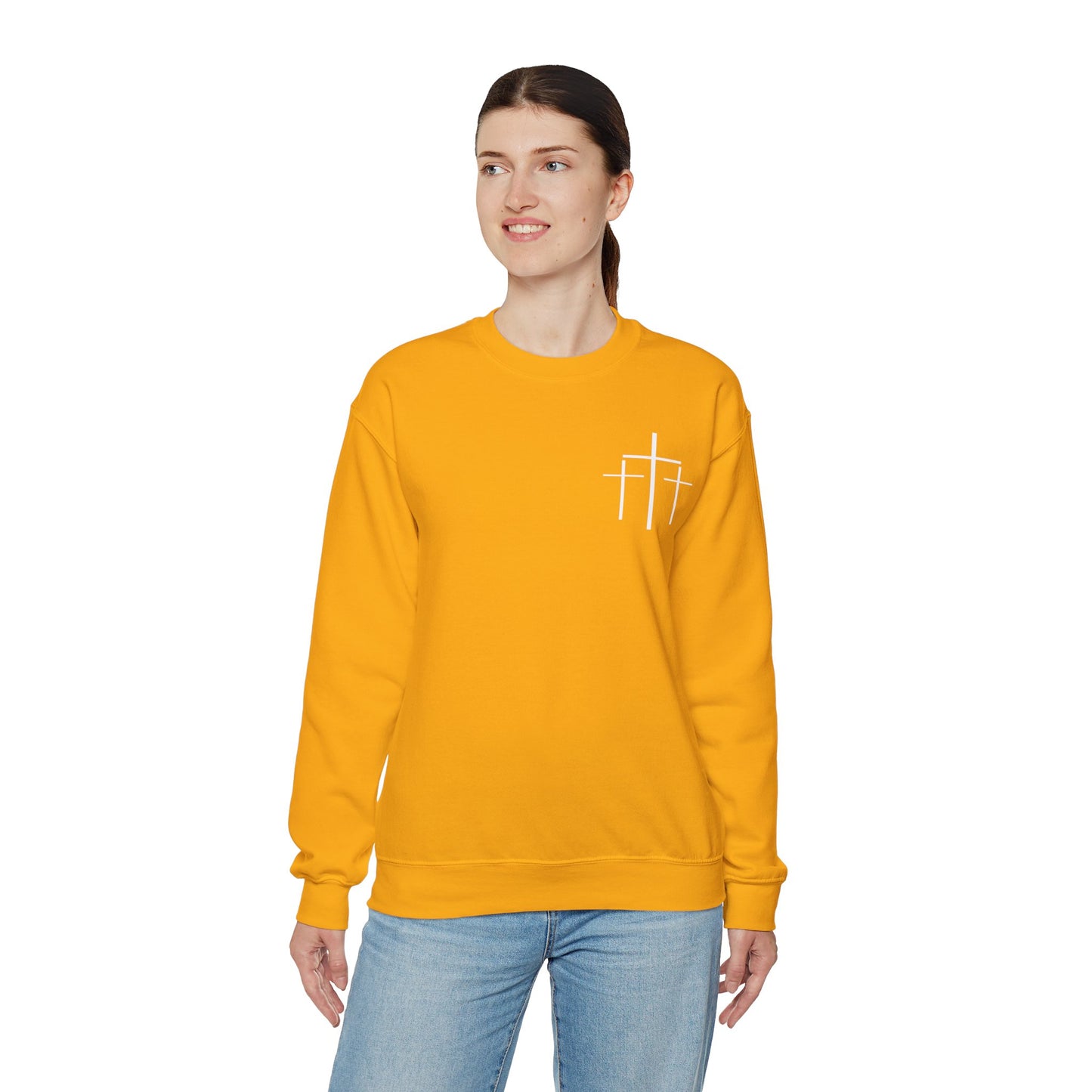 Faith Over Fear 3 Crosses  Unisex Heavy Blend™ Crewneck Christian Sweatshirt